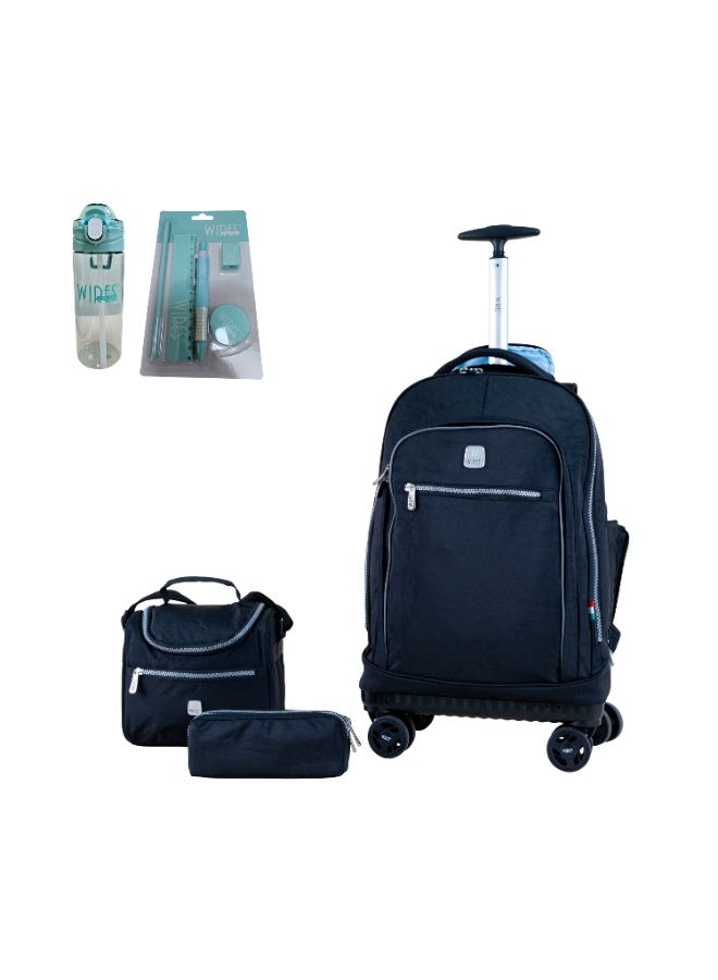 Wires WIRES 4 Wheels printed trolley 19" with lunch bag and pencil case  - Image 1