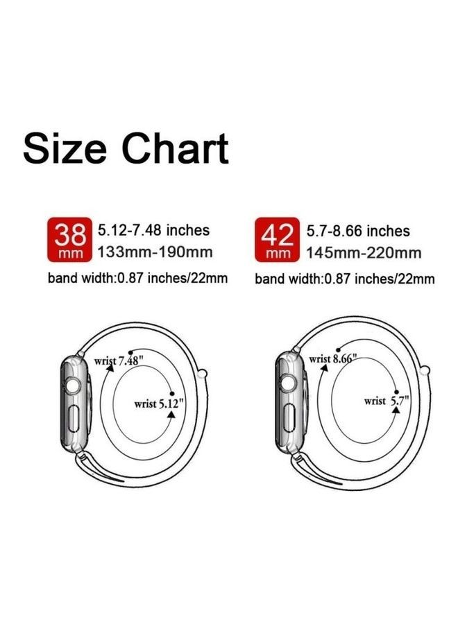 NIBEMINENT Watchband For Apple Watch Series 7 6 & SE 5 4 3 2 1 Black/Blue - Image 4