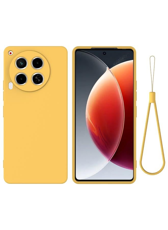 erorex For Tecno Camon 30 5G Pure Color Liquid Silicone Shockproof Phone Case(Yellow)