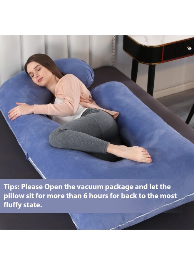 VTERLY Pregnancy Pillows, 180cm Long Maternity Pillows with Removable Bean Velvet Cover, U-Shape Full Body Pillow, Pregnancy Pillows for Sleeping, Body Pillows for Adults, Maternity Pillow - Image 4