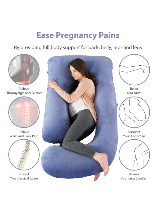 VTERLY Pregnancy Pillows, 180cm Long Maternity Pillows with Removable Bean Velvet Cover, U-Shape Full Body Pillow, Pregnancy Pillows for Sleeping, Body Pillows for Adults, Maternity Pillow - Image 5