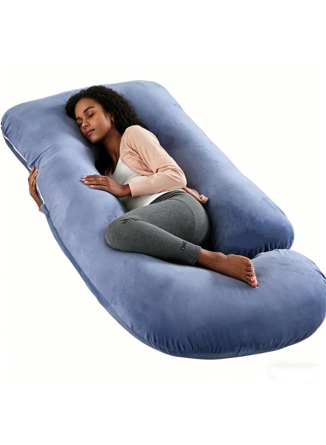 VTERLY Pregnancy Pillows, 180cm Long Maternity Pillows with Removable Bean Velvet Cover, U-Shape Full Body Pillow, Pregnancy Pillows for Sleeping, Body Pillows for Adults, Maternity Pillow - Image 1