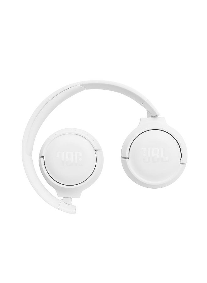 جي بي إل - سماعات رأس Tune 520BT لاسلكية على الأذن، صوت جهير نقي، بطارية 57 ساعة، اتصال متعدد النقاط، خفيفة الوزن - أبيض - Image 1