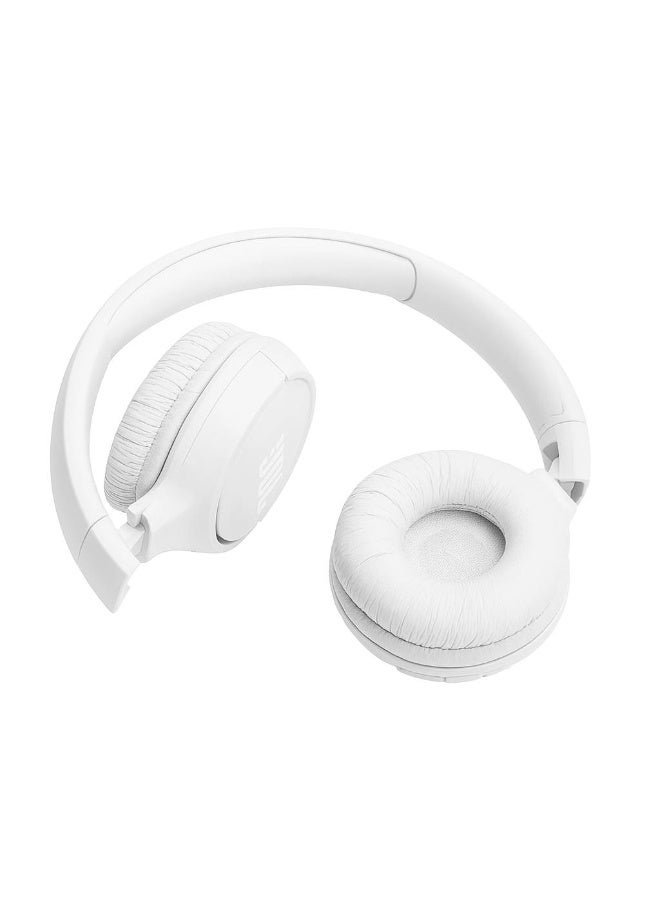 جي بي إل - سماعات رأس Tune 520BT لاسلكية على الأذن، صوت جهير نقي، بطارية 57 ساعة، اتصال متعدد النقاط، خفيفة الوزن - أبيض - Image 3