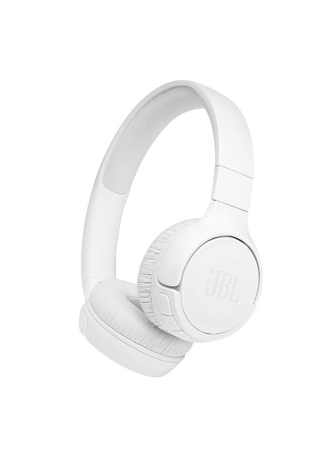 جي بي إل - سماعات رأس Tune 520BT لاسلكية على الأذن، صوت جهير نقي، بطارية 57 ساعة، اتصال متعدد النقاط، خفيفة الوزن - أبيض - Image 2