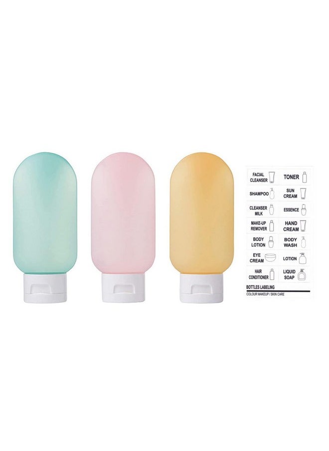 INOVERA (LABEL) - INOVERA (LABEL) 3 Pcs Travel Toiletries Refillable Shampoo Body Lotion Squeeze Bottles Kit 60Ml (Multicolor) - Image 1