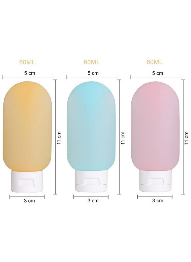 INOVERA (LABEL) - INOVERA (LABEL) 3 Pcs Travel Toiletries Refillable Shampoo Body Lotion Squeeze Bottles Kit 60Ml (Multicolor) - Image 1