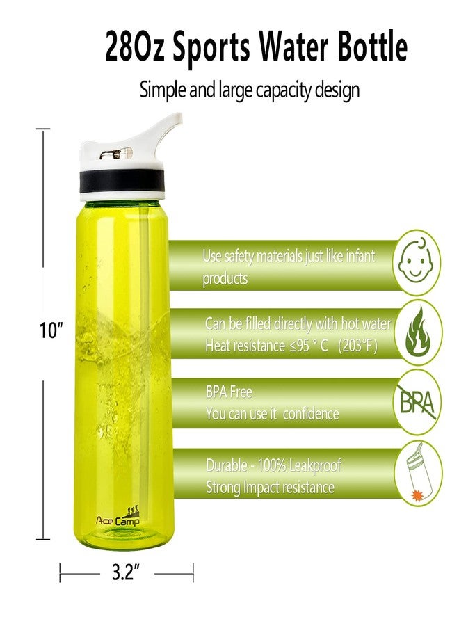 AceCamp 28Oz Straw Water Bottle Adult, Tritan Plastic BPA Free Large-Capacity Sports Fitness Bottle with handle Leak-Proof Durable Green - Image 4