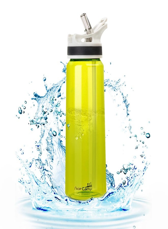 AceCamp 28Oz Straw Water Bottle Adult, Tritan Plastic BPA Free Large-Capacity Sports Fitness Bottle with handle Leak-Proof Durable Green - Image 1