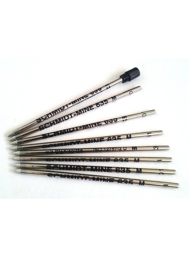LAMY Schmidt 8 X 635M Mini Ball Pen D1 size Refills – BLACK Ink and one removable black end cap - Image 2
