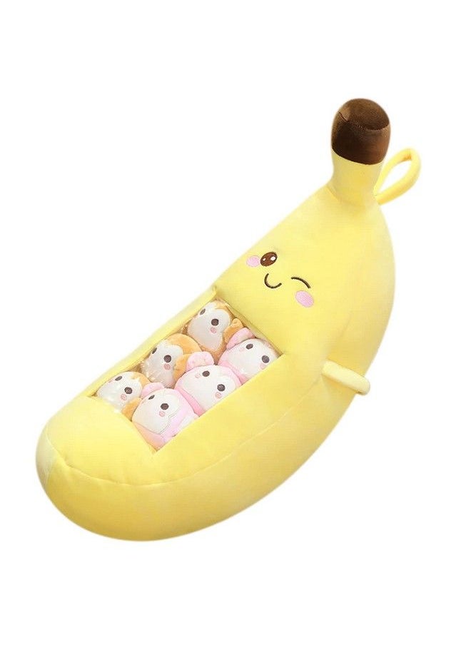 Cute Throw Pillow Stuffed Banana Toys Removable Fluffy Creative Gifts For Teens Girls Kids  - Image 1