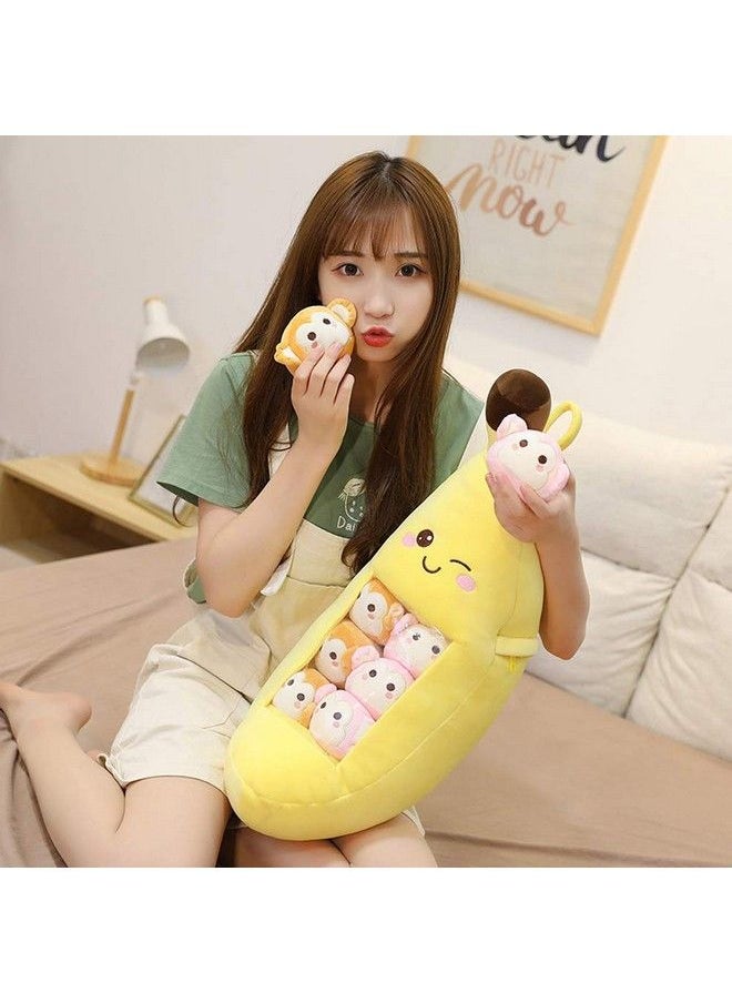 Cute Throw Pillow Stuffed Banana Toys Removable Fluffy Creative Gifts For Teens Girls Kids  - Image 3