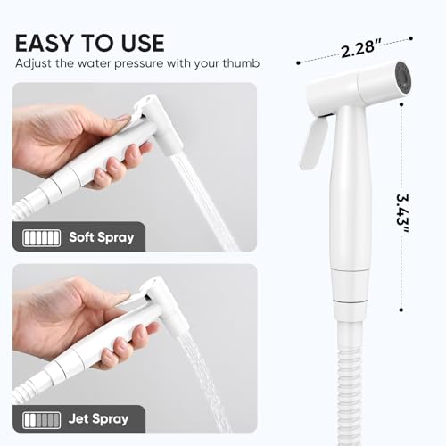 Arofa Bright White Bidet Sprayer for Toilet, Handheld Jet Sprayer Adjustable Water Pressure Muslim Shower with Bidet Hose, Bidets Faucet for Existing Toilets Cloth Diaper Spray for Baby/Feminine Wash - Image 4