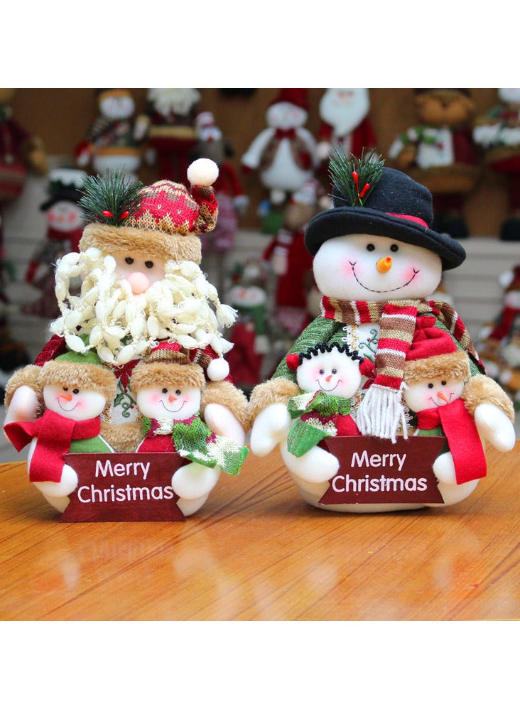 AUTOYSUR Christmas Sitting Santa Claus Snowman Reindeer Holiday Sitting Leg Figurines Long Legs Table Fireplace Decor Home Decoration Plush Home Indoor Party Accessories (2 Pack ) - Image 1