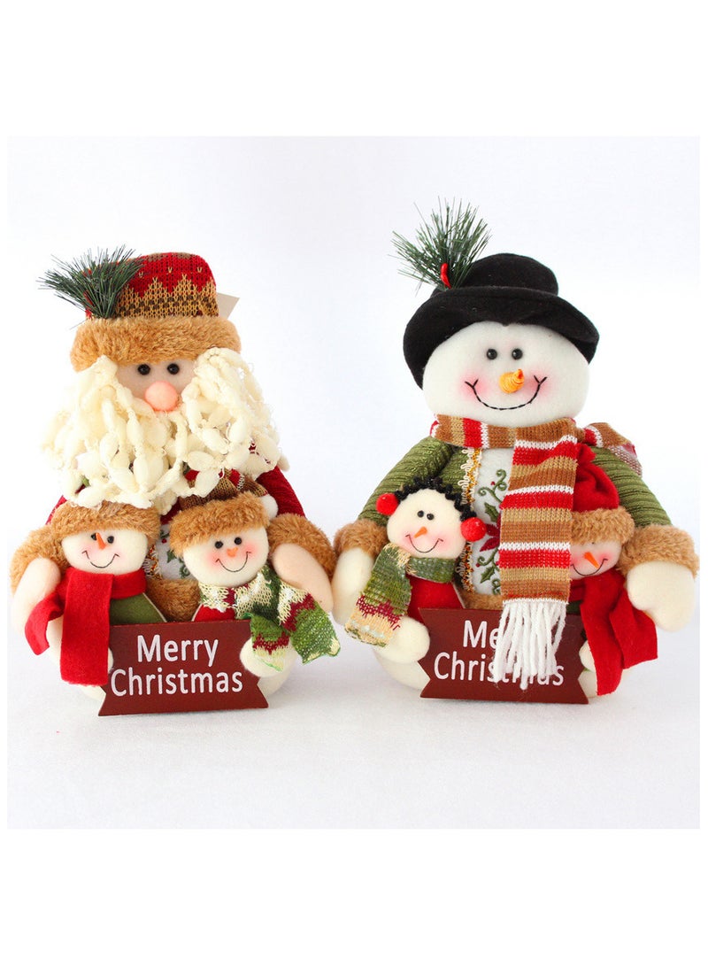 AUTOYSUR Christmas Sitting Santa Claus Snowman Reindeer Holiday Sitting Leg Figurines Long Legs Table Fireplace Decor Home Decoration Plush Home Indoor Party Accessories (2 Pack ) - Image 5