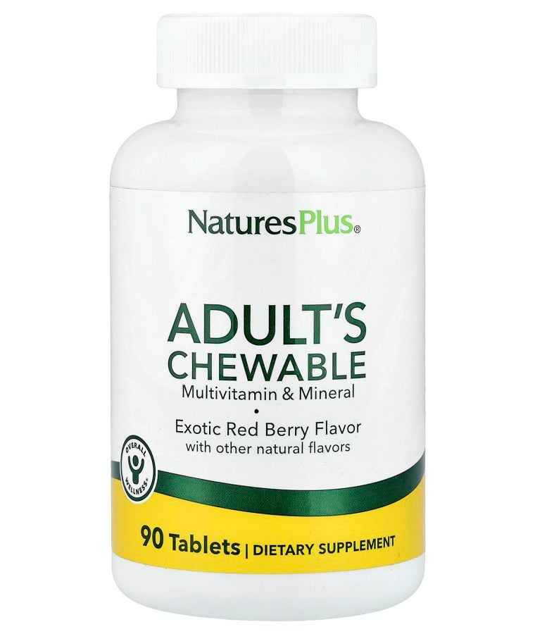 NaturesPlus Adult's Chewable Multivitamin & Mineral Exotic Red Berry 90 Tablets