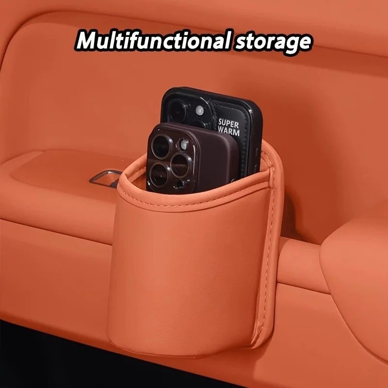 Faux Leather Car Cup Holder Organizer - Image 2