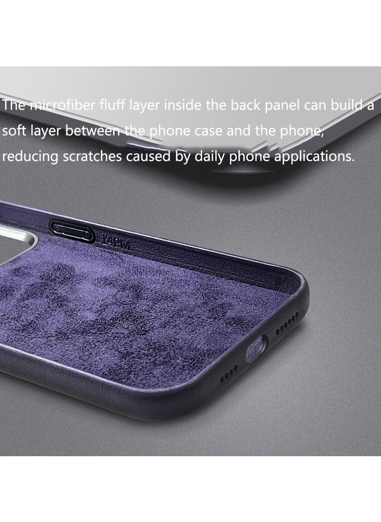 Color Fans - Case for iPhone 15 Pro Max Fashion Leather Magnetic Cover Purple - Image 1