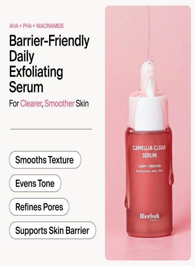 Meebak Camellia Clear Daily Exfoliating Serum – 2% Niacinamide + AHA & PHA, Gentle Chemical Exfoliant Face Serum for Skin Texture & Tone, Hydrating Pore Minimizer for Face, Korean Skincare - Image 2