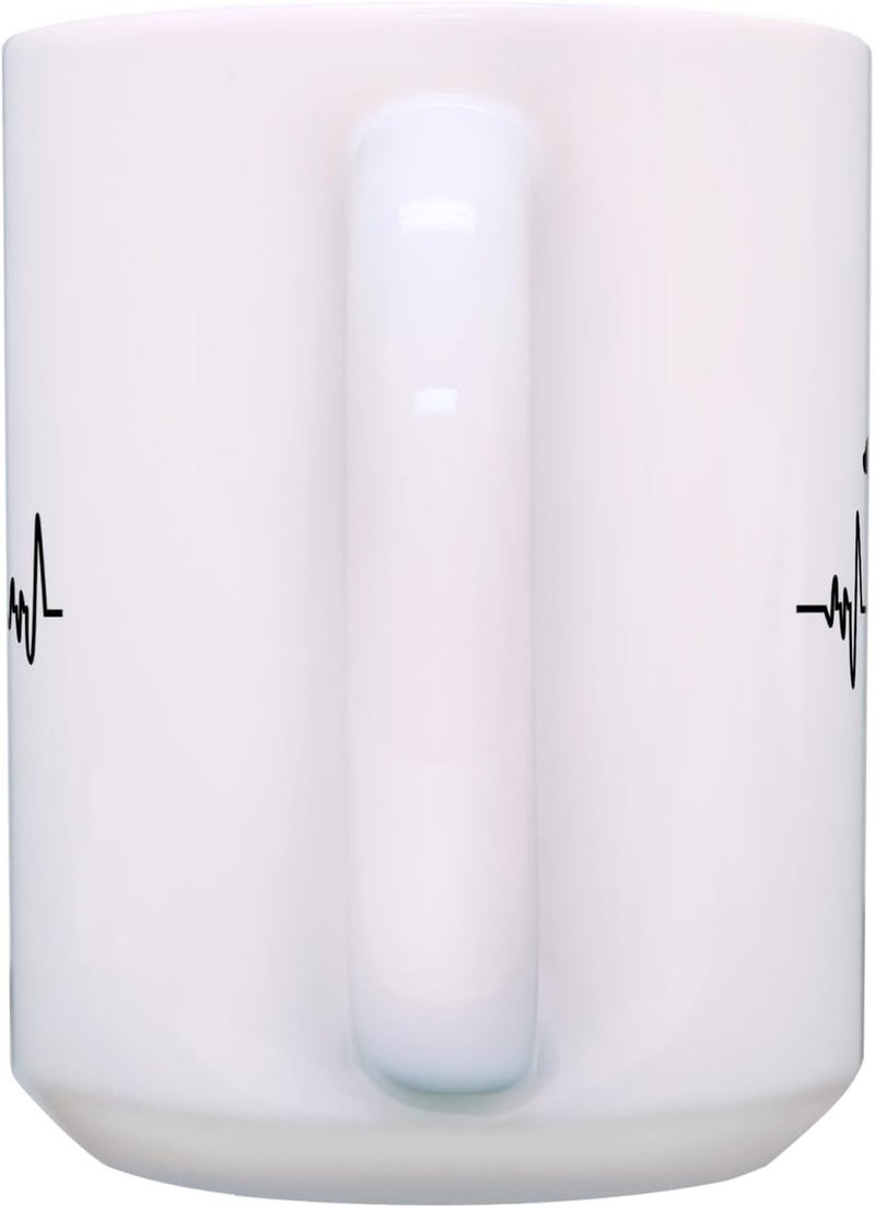 ThisWear Gifts For Dog Lovers Men Labrador Retriever Heart Beat 2 Pack 15oz Ceramic Coffee Mug Set - Image 2