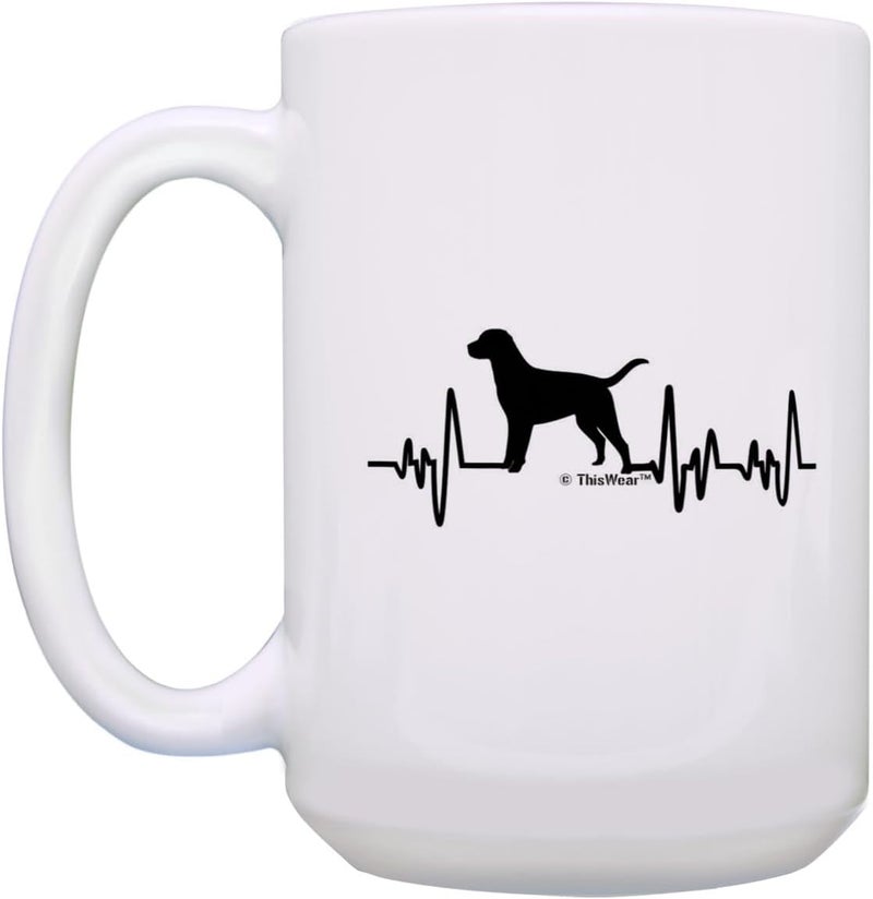ThisWear Gifts For Dog Lovers Men Labrador Retriever Heart Beat 2 Pack 15oz Ceramic Coffee Mug Set - Image 3
