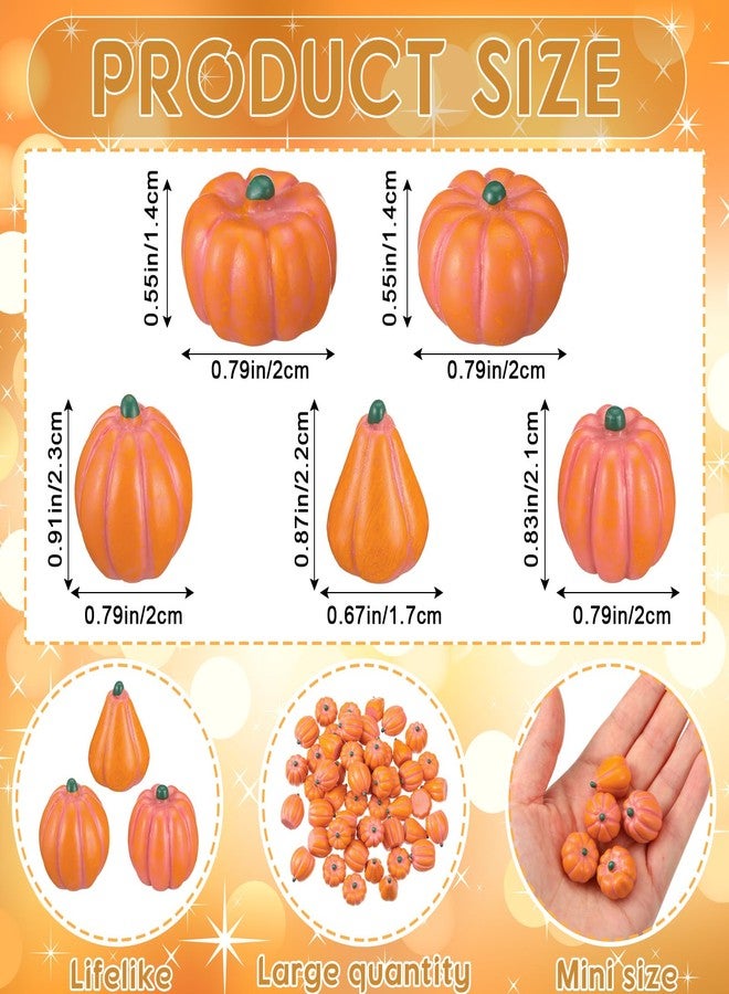 Seenelling مجموعة سينيلينج من 50 قطعة من قرع اليقطين الصغير المصنوع من الراتنج، مثالية للأعمال اليدوية، وتزيين المزهريات والأواني، وتزيين المنزل، وحفلات الخريف، وهدايا عيد الشكر. - Image 2