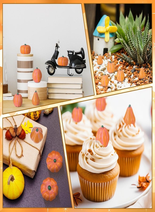 Seenelling مجموعة سينيلينج من 50 قطعة من قرع اليقطين الصغير المصنوع من الراتنج، مثالية للأعمال اليدوية، وتزيين المزهريات والأواني، وتزيين المنزل، وحفلات الخريف، وهدايا عيد الشكر. - Image 5