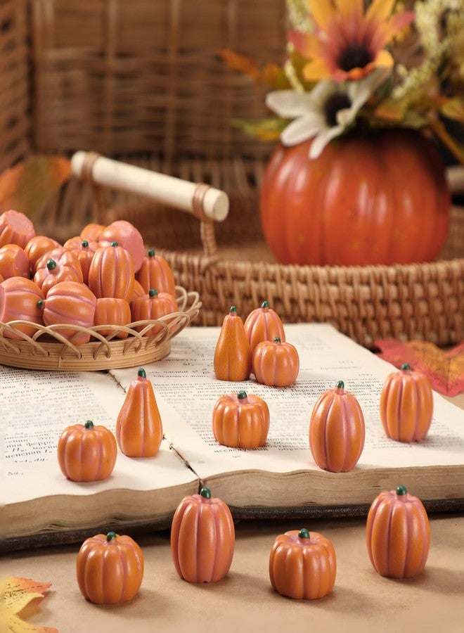 Seenelling مجموعة سينيلينج من 50 قطعة من قرع اليقطين الصغير المصنوع من الراتنج، مثالية للأعمال اليدوية، وتزيين المزهريات والأواني، وتزيين المنزل، وحفلات الخريف، وهدايا عيد الشكر. - Image 3