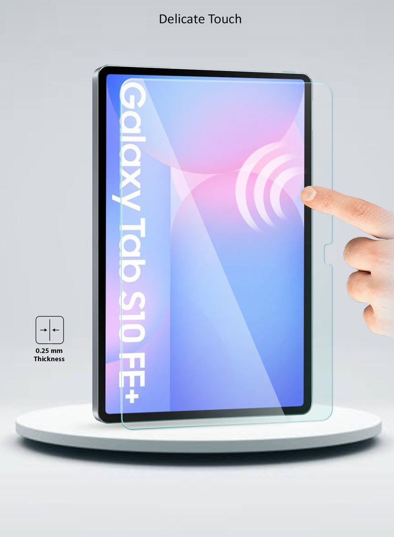 دبليو تيك سامسونج جالاكسي تاب S10 FE Plus 13.1 5G 2025 (13.1 بوصة) واقي شاشة زجاجي مقوى بغطاء كامل من سلسلة WTech Premium Series - شفاف - Image 5