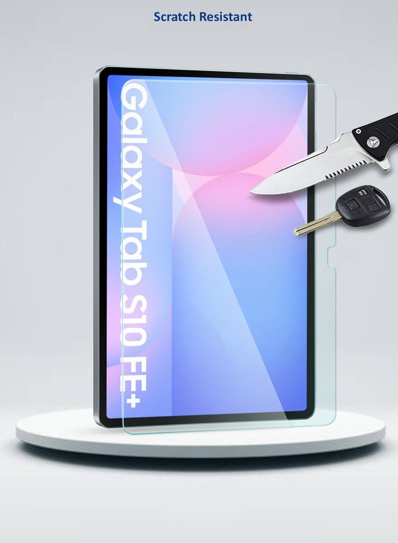 دبليو تيك سامسونج جالاكسي تاب S10 FE Plus 13.1 5G 2025 (13.1 بوصة) واقي شاشة زجاجي مقوى بغطاء كامل من سلسلة WTech Premium Series - شفاف - Image 4