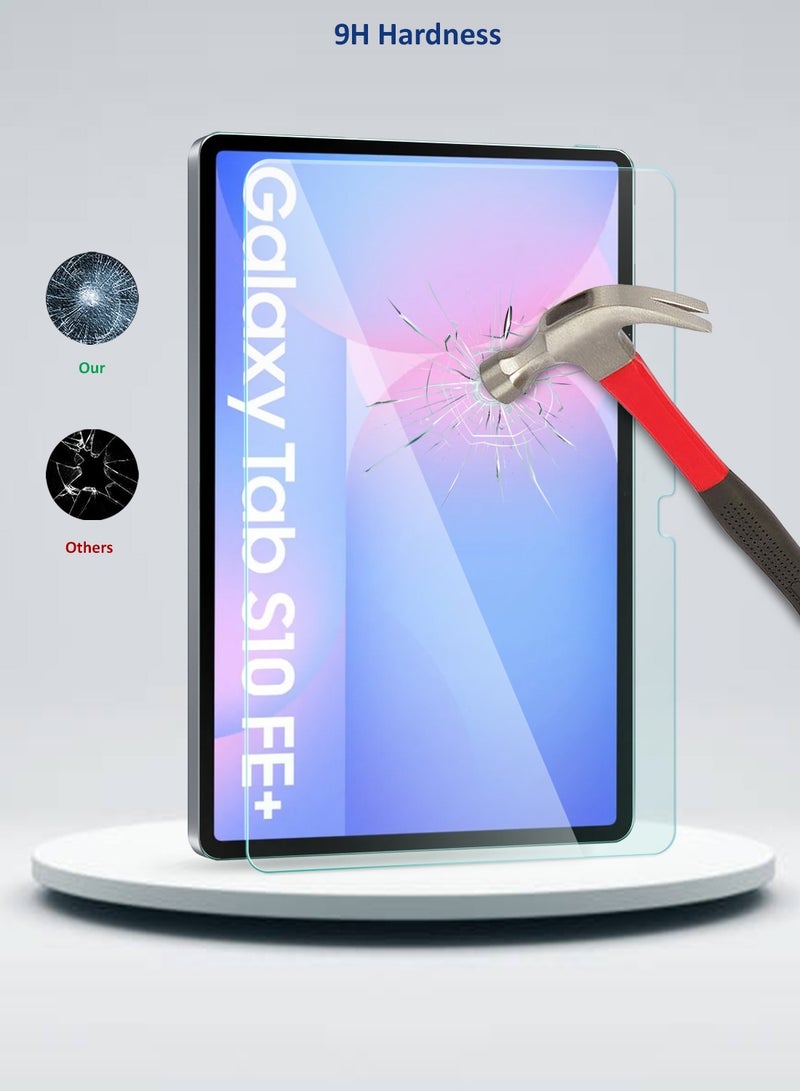 دبليو تيك سامسونج جالاكسي تاب S10 FE Plus 13.1 5G 2025 (13.1 بوصة) واقي شاشة زجاجي مقوى بغطاء كامل من سلسلة WTech Premium Series - شفاف - Image 3