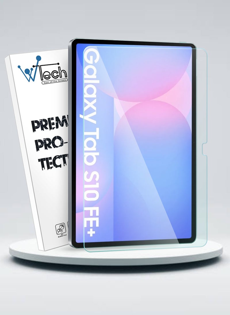 دبليو تيك سامسونج جالاكسي تاب S10 FE Plus 13.1 5G 2025 (13.1 بوصة) واقي شاشة زجاجي مقوى بغطاء كامل من سلسلة WTech Premium Series - شفاف - Image 1