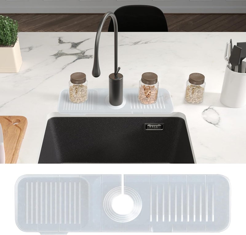 UNIQUE CART Transparent Color Kitchen Faucet Splash Guard 3 in 1 Splash Guard with 5 Ramp Protects Sinks from Splashing Ideal for Kitchens Bathrooms - Image 4