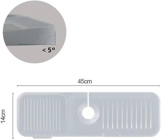 UNIQUE CART Transparent Color Kitchen Faucet Splash Guard 3 in 1 Splash Guard with 5 Ramp Protects Sinks from Splashing Ideal for Kitchens Bathrooms - Image 2
