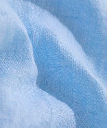 vineyard vines Men's Surfside Solid Linen Short Sleeve Shirt, Jake Blue - Image 4