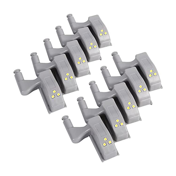 IMAGINEA LED Hinge Light for Cabinet, Auto On/Off Cupboard Sensor Light, Battery Powered Closet Light for Wardrobe, Drawer, Kitchen Cabinet – Easy Install, 12V LED Lamp (Pack of 10, Cool White) - Image 1