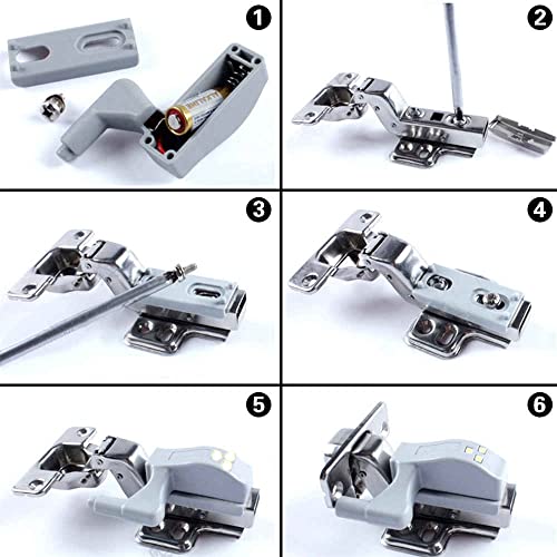 IMAGINEA LED Hinge Light for Cabinet, Auto On/Off Cupboard Sensor Light, Battery Powered Closet Light for Wardrobe, Drawer, Kitchen Cabinet – Easy Install, 12V LED Lamp (Pack of 10, Cool White) - Image 3