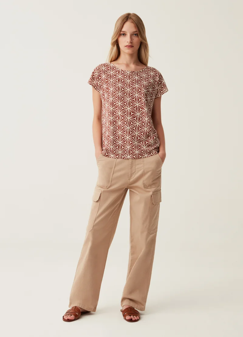 Ovs Ovs T-Shirt With Kimono Sleeves And All-Over Print