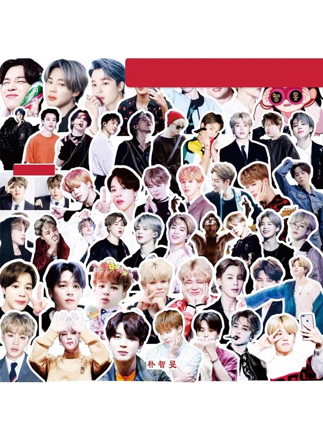 NIBEMINENT 56 Pcs Kpop BTS - JIMIN Deco Kit Waterproof Stickers, High Definition Printing Bright Colors, Suitable for Laptop Skateboard Luggage Water Bottle Guitar DIY