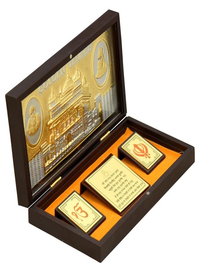 KUSHAL CREATION 24K Gold Plated Photo Frame with Charan Paduka (Square),(Rectangle), Return Gifts for Home Puja, Frame for Office (YELLOW) - Image 3