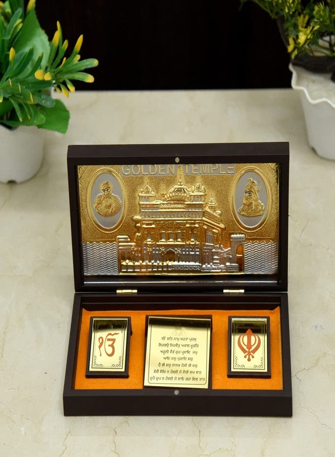 KUSHAL CREATION 24K Gold Plated Photo Frame with Charan Paduka (Square),(Rectangle), Return Gifts for Home Puja, Frame for Office (YELLOW) - Image 5
