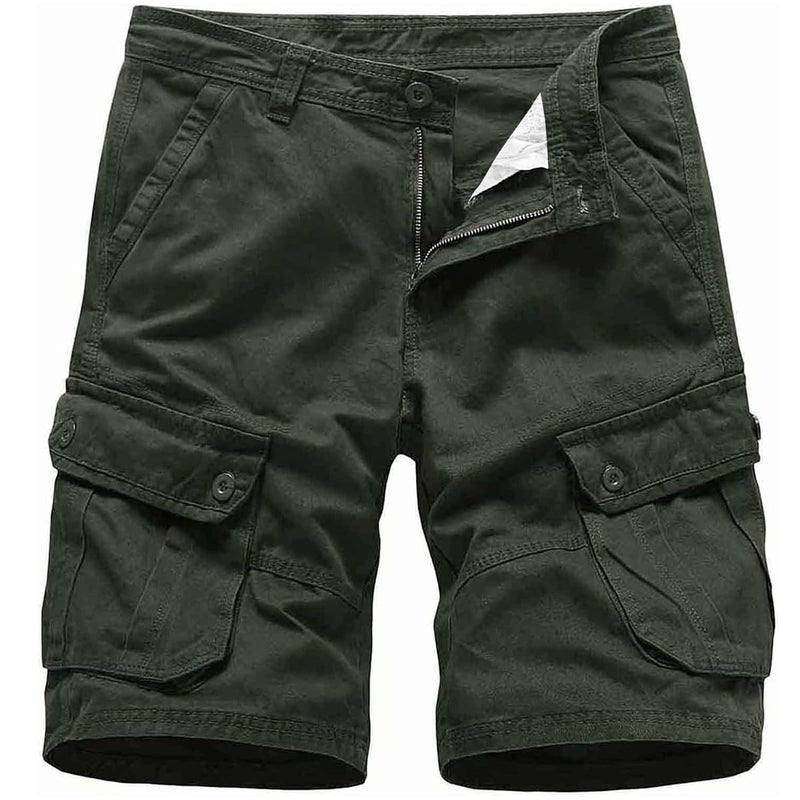 Basoteeuo Mens Cargo Shorts Casual Lightweight with Multi Pockets Summer Outdoor Shorts Army Green Size 34 - Image 1