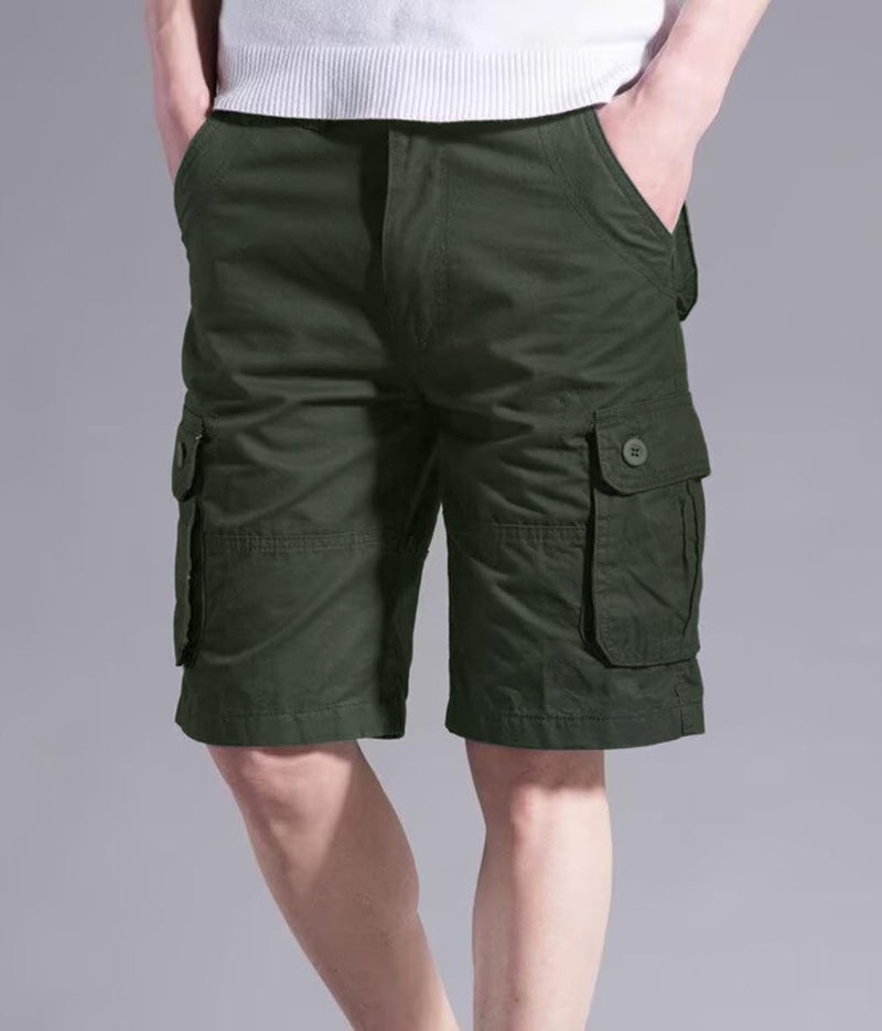 Basoteeuo Mens Cargo Shorts Casual Lightweight with Multi Pockets Summer Outdoor Shorts Army Green Size 34 - Image 2