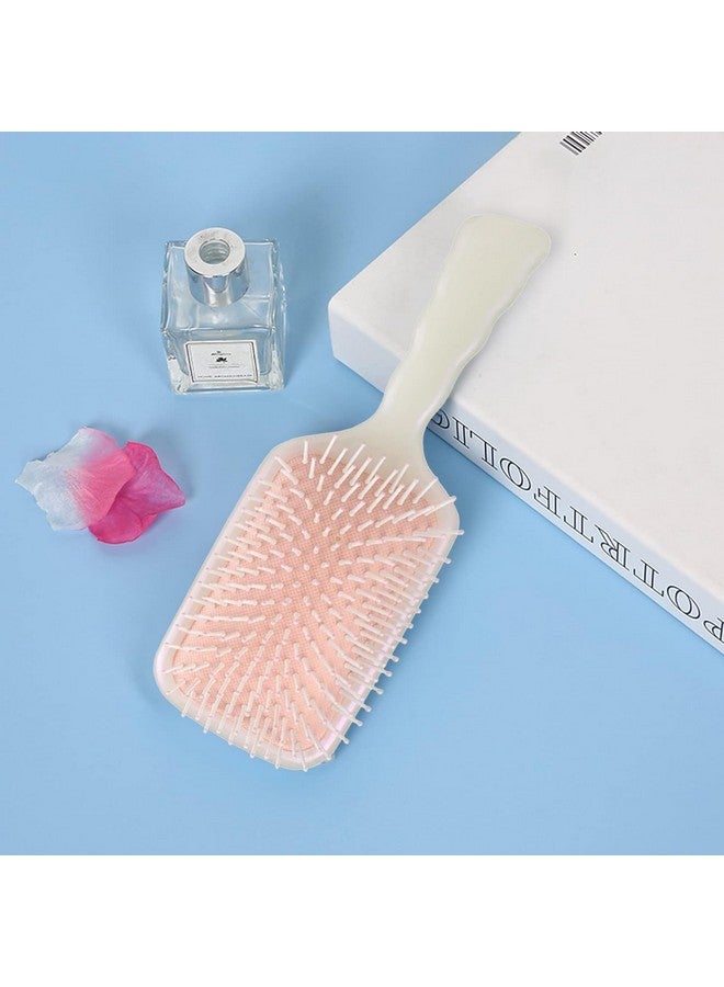 Hearts Hair Brush | Flexible Bristles Brush | Hair Brush With Paddle | Straightens & Detangles Hair Brush | Suitable For All Hair Types | Hair Brush Styling Hair | Set Of 2 | Beige & Blue - Image 2