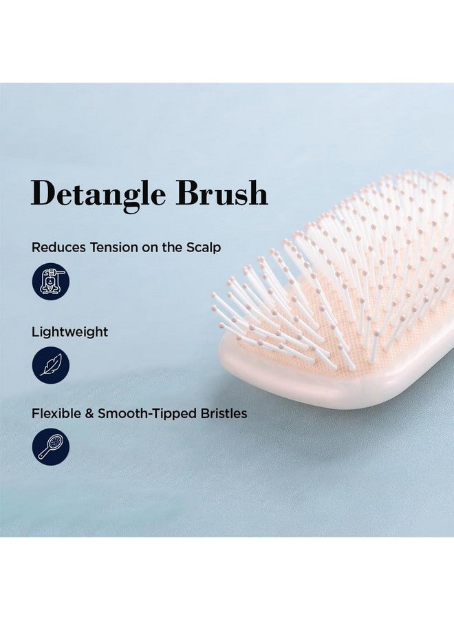 Hearts Hair Brush | Flexible Bristles Brush | Hair Brush With Paddle | Straightens & Detangles Hair Brush | Suitable For All Hair Types | Hair Brush Styling Hair | Set Of 2 | Beige & Blue - Image 5
