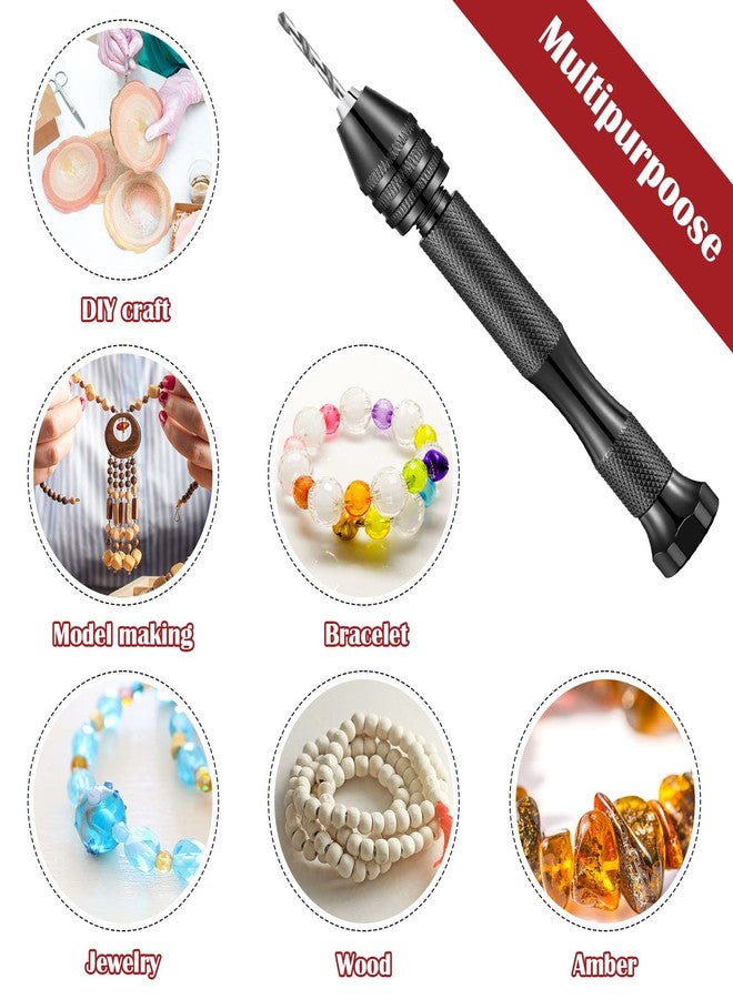 Vinsot 95 Pieces Hand Drill Bits Set, 1 Pin Vise and 94 Pieces Micro Twist and PCB Mini Drill Bits for Resin Polymer Clay Craft DIY Jewelry(Black) - Image 5