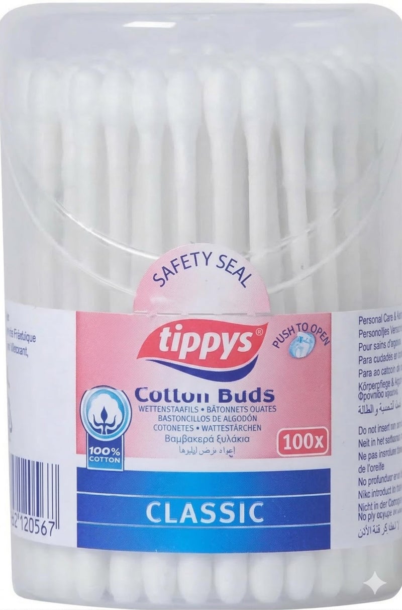 Tippys Cotton Buds 100 Buds - Image 1