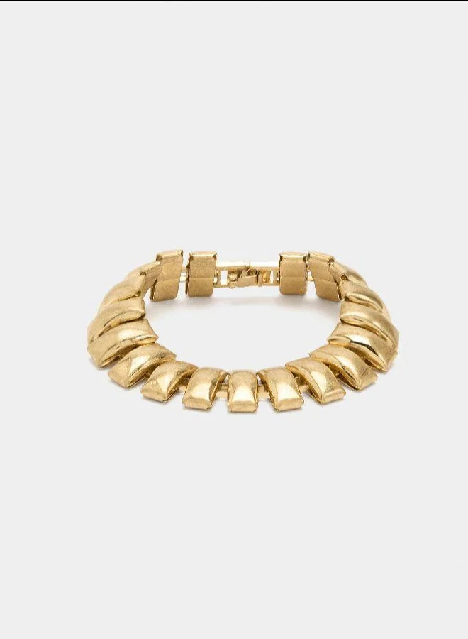 PARFOIS Gold Bracelet with rectangles Golden for Women | Best Price UAE