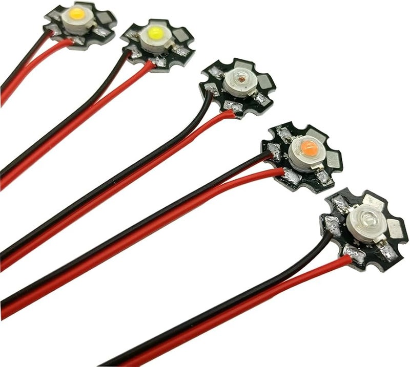 3W Warm White 3000K LED Chip Bulb 10 Pack With Copper Bracket And Wire For DIY Lighting - Image 1