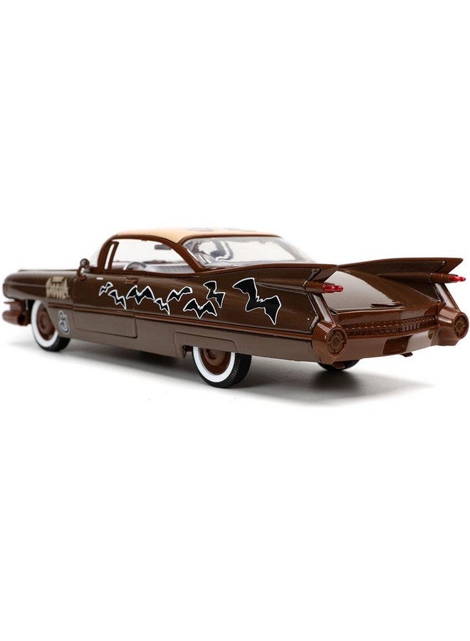 Jada 1959 Cadillac Coupe DeVille Brown and White with Graphics and Count Chocula Diecast Figurine Hollywood Rides Series 1/24 Diecast Model Car - Image 5